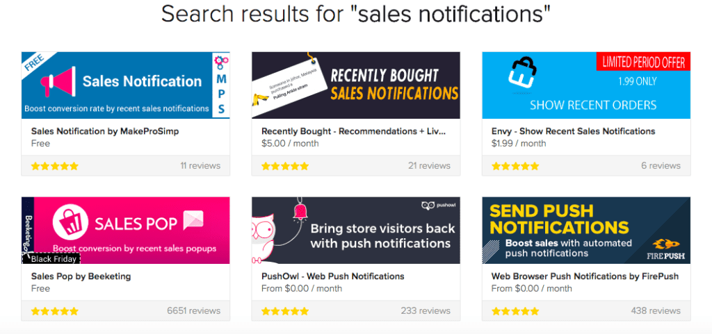 Sales notification popups software