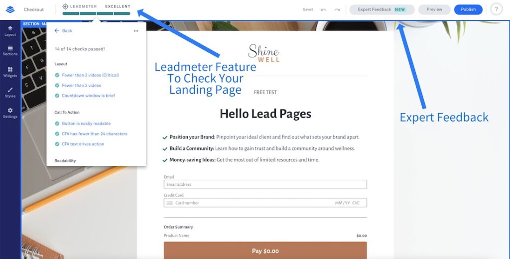Leadpages features