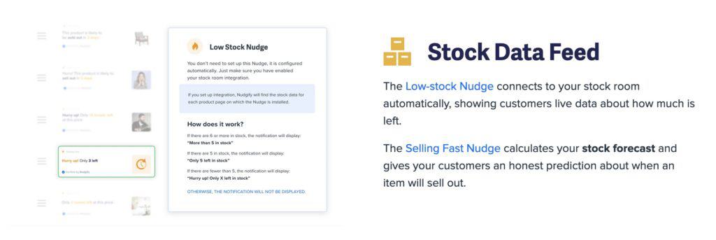 Nudgify sales notification app  features