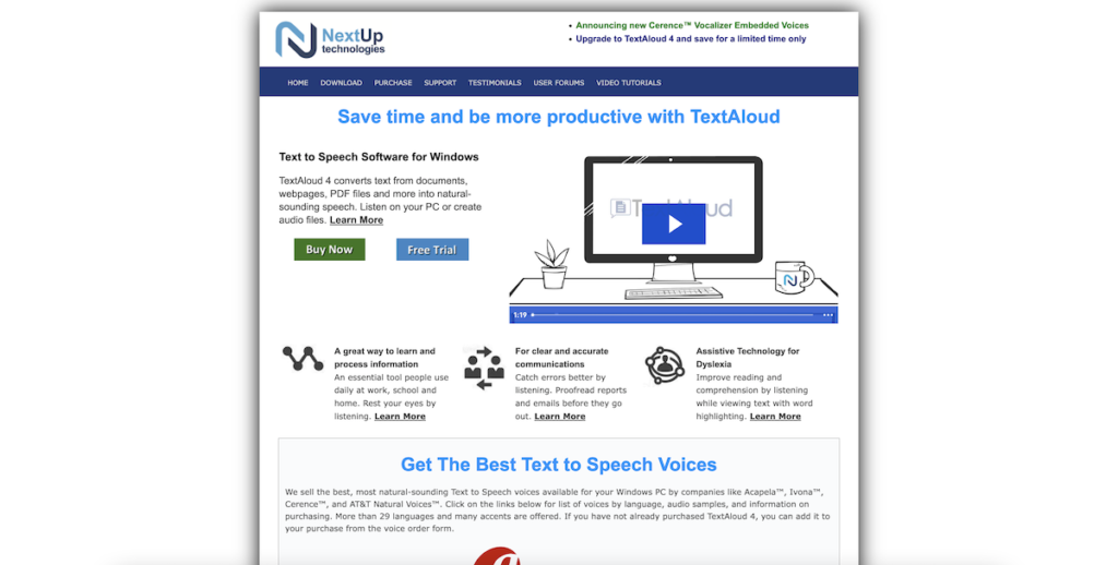 Text to speech software - NextUp