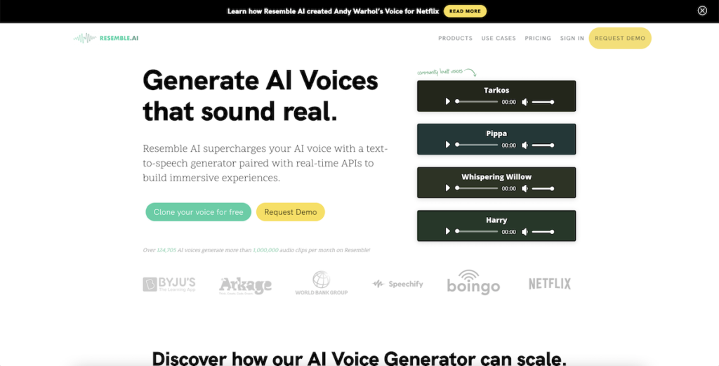Text to speech software - Resemble AI